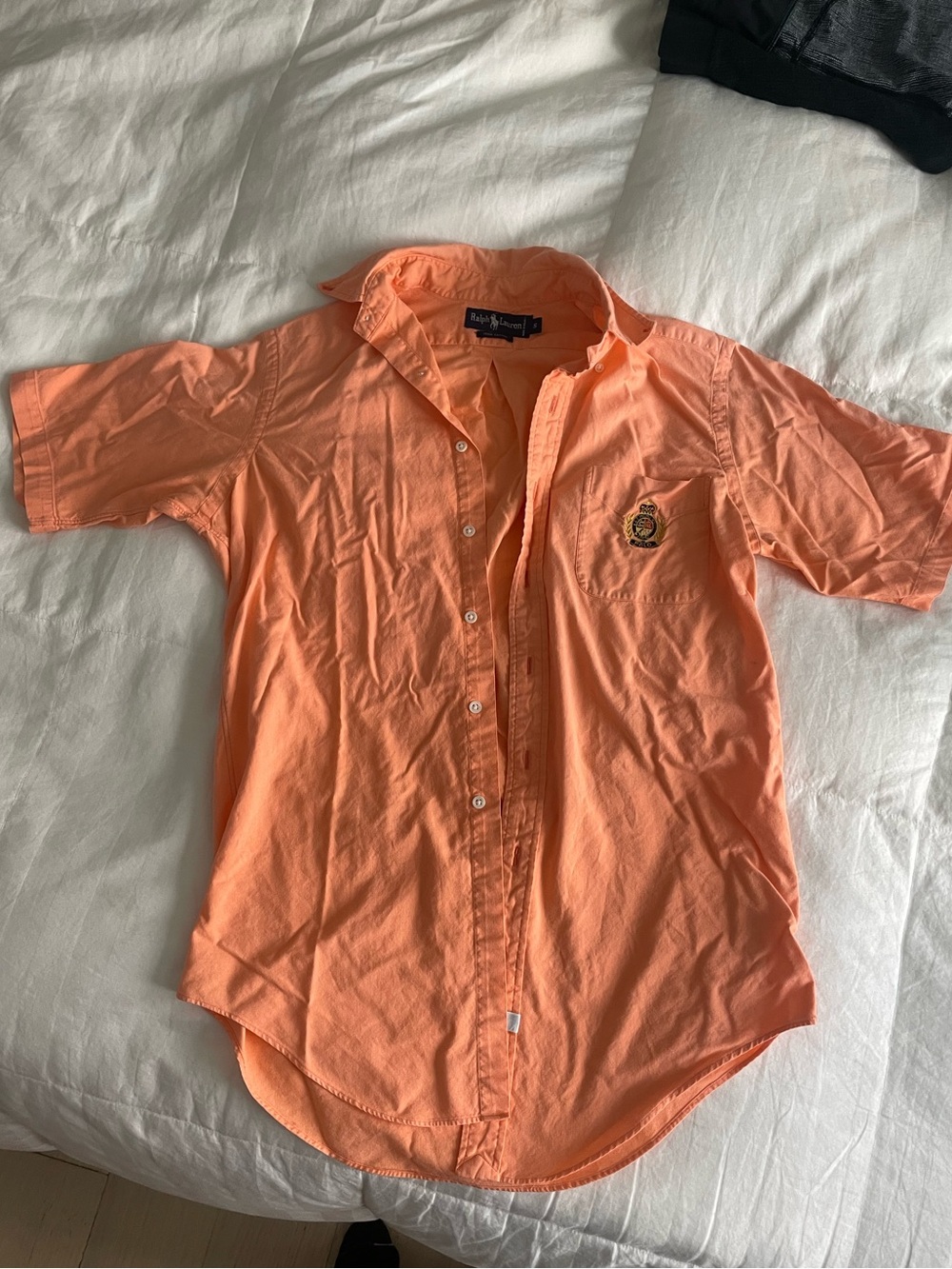 Ralph Lauren Women’s Orange Creamsicle Short-Sleeve Button-Up Shirt